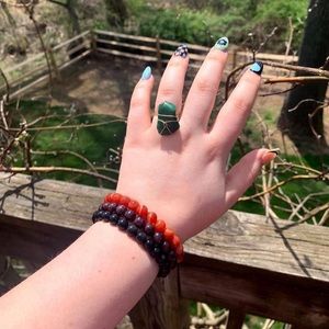 Verdite crystal wire wrapped ring